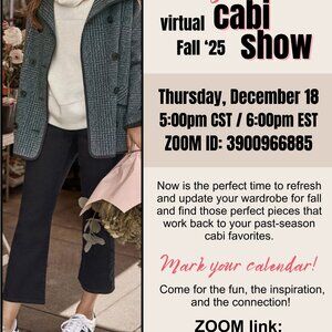 CAbi New Arrivals NWT:  Cabi Virtual Show 12/18/25